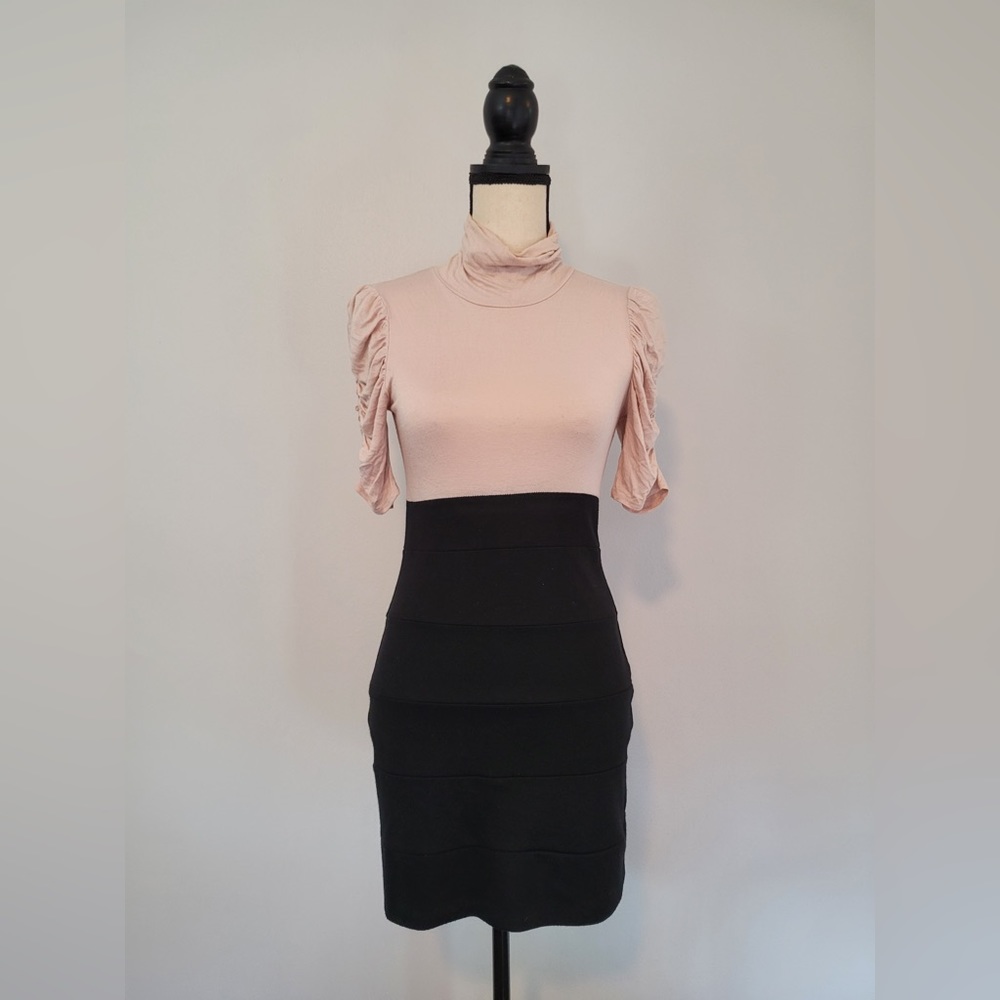 Pink and black dual toned dress